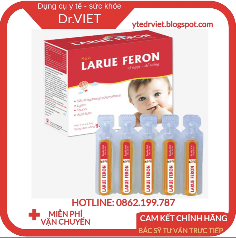 [HCM]Siro Larue Feron chính hãng hộp 20 ống bổ sung Lysin Sắt vitamin giúp bé ăn ngon giảm tình trạng da xanh xao gầy yếu Người chán ăn ăn uống kém ăn không ngon miệng người bị suy nhược mới ốm dậy sau phẫu thuật
