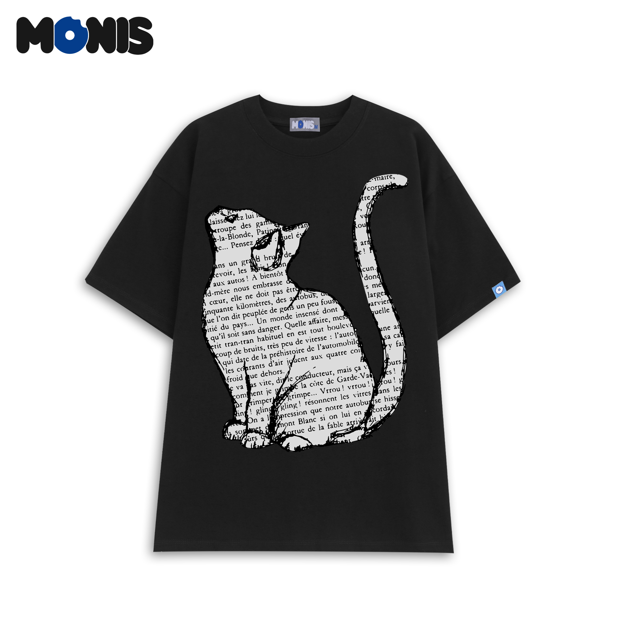 ÁO THUN UNISEX BASIC OVERSIZE CAT 100% COTTON - MONIS CHÍNH HÃNG