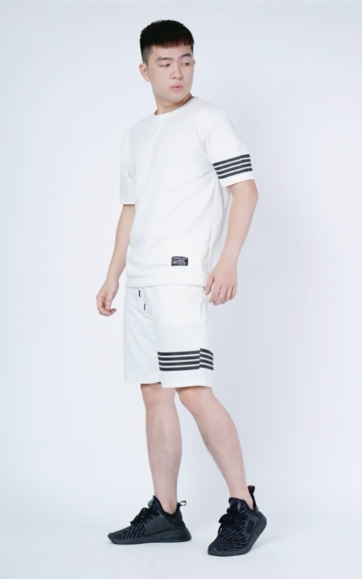 [HÌNH THẬT + VIDEO] Set đồ bộ thể thao nam nữ cá tính PHỐI 4 SỌC quần áo tập gym NAM NỮ COMBO QUẦN ÁO THUN NAM bộ thể thao S0