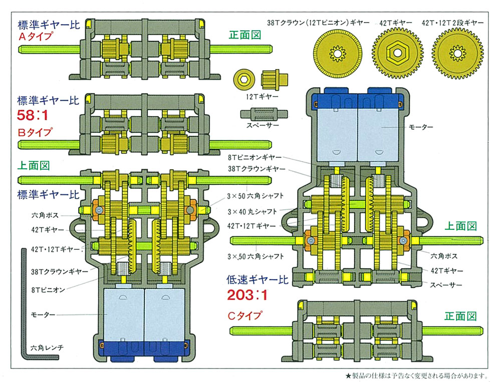 [TAMIYA] 70097 Phụ kiện robot TWIN-MOTOR GEARBOX