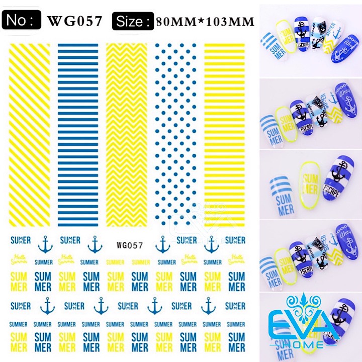 [HCM]Decal Dán Móng Tay 3D Nail Sticker Tráng Trí Hoạ Tiết Hoa Văn Sọc Và Mỏ Neo WG057