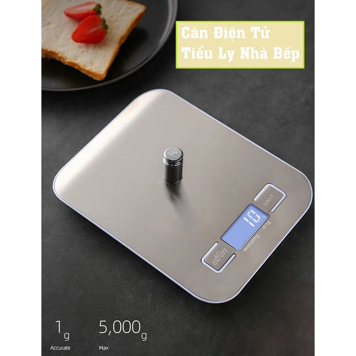 Cân tiểu ly điện tử nhà bếp mini định lượng 1g - 10kg làm bánh độ chính xác cao