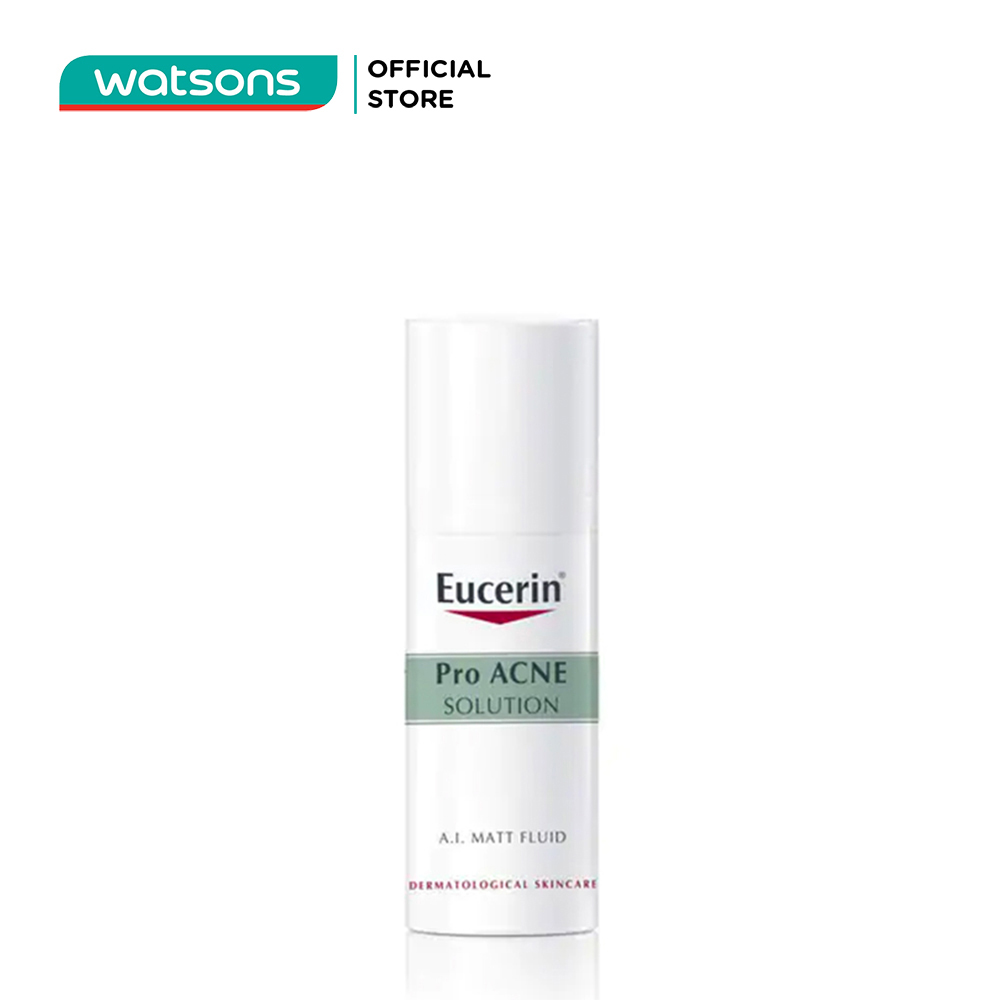 Kem Dưỡng Ẩm, Kiểm Soát Nhờn, Ngừa Mụn Matt Fluid Eucerin Pro Acne 50ml