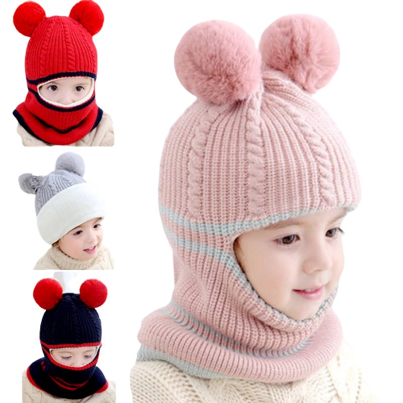 Mũ len liền khăn cổ Ninja cực ấm cho bé