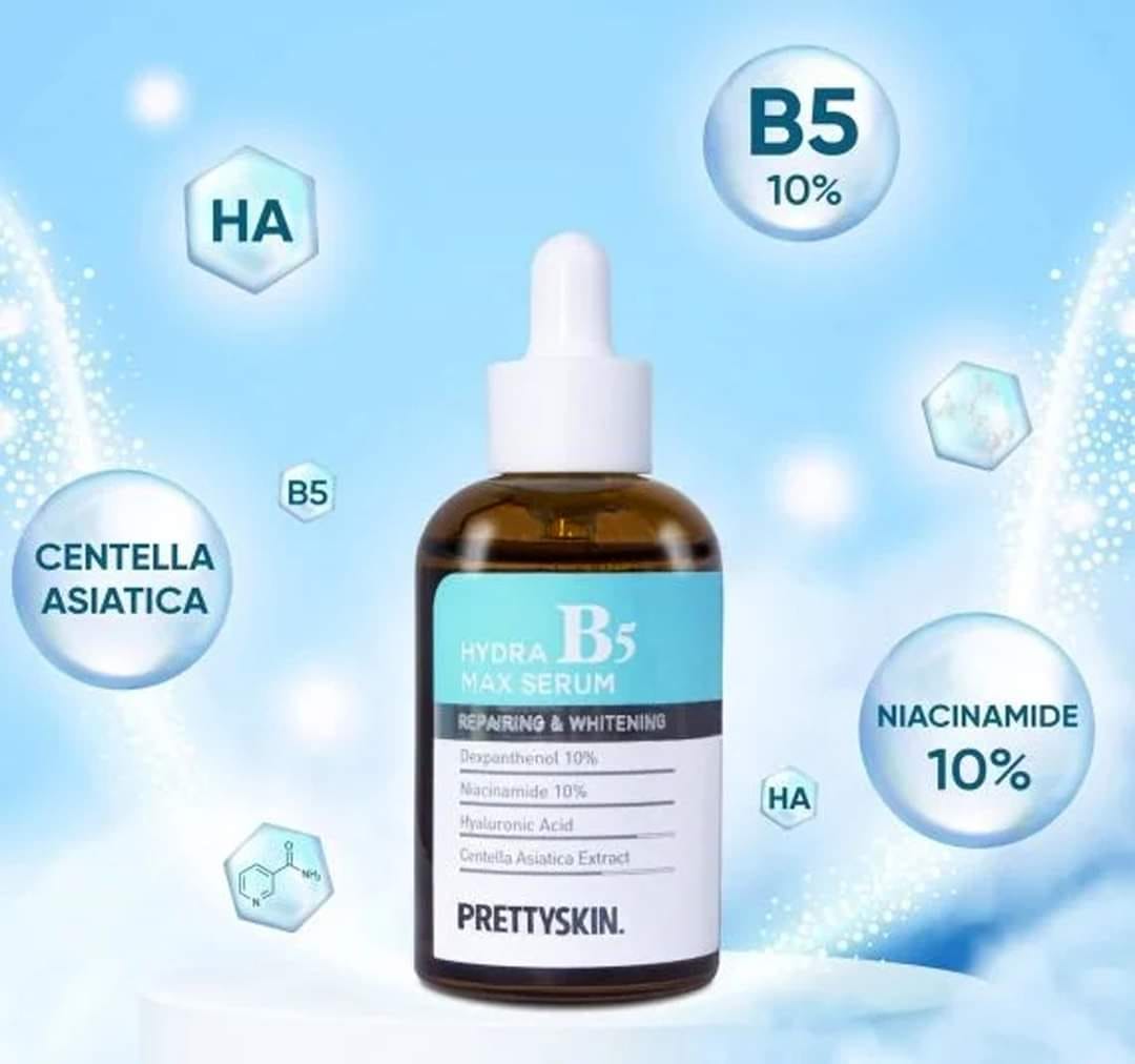 Tinh chất phục hồi dưỡng trắng Hydra Max B5 Serum Prettyskin 50 ml