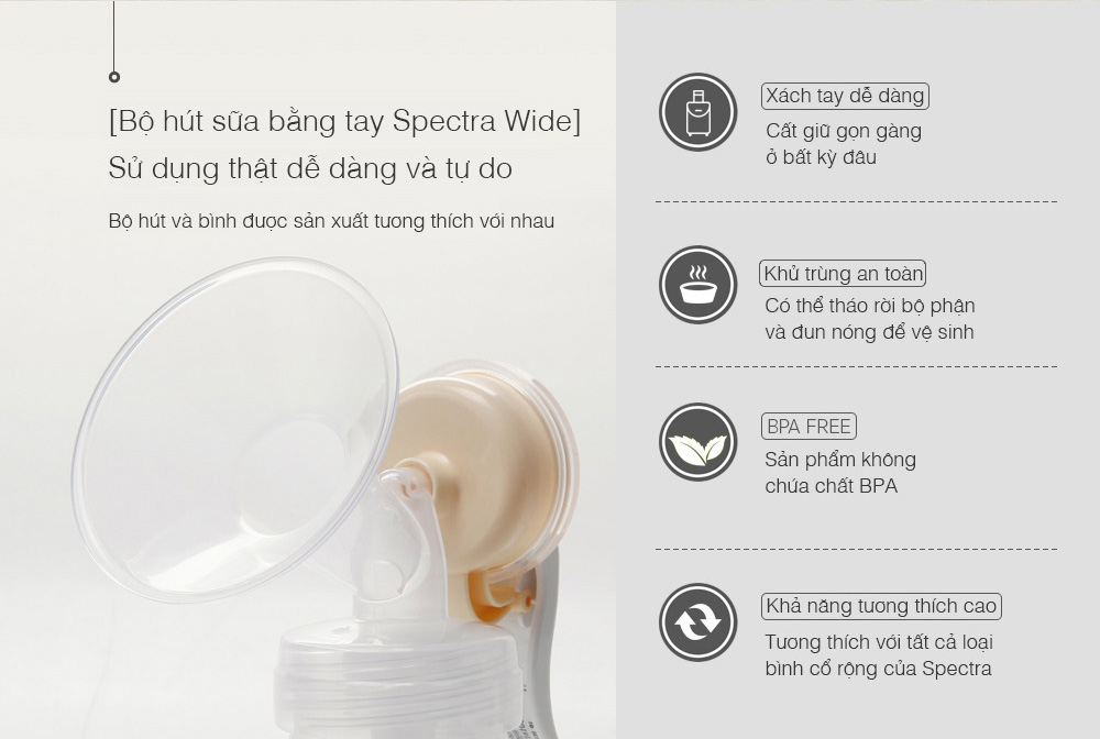 Máy hút sữa bằng tay Spectra Wide