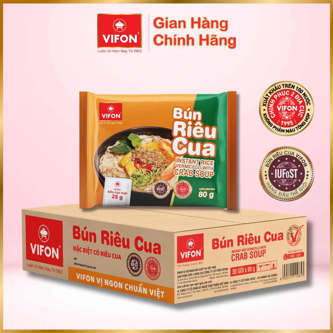 [VOUCHER 10%] Bún Riêu Cua VIFON 80gr/gói