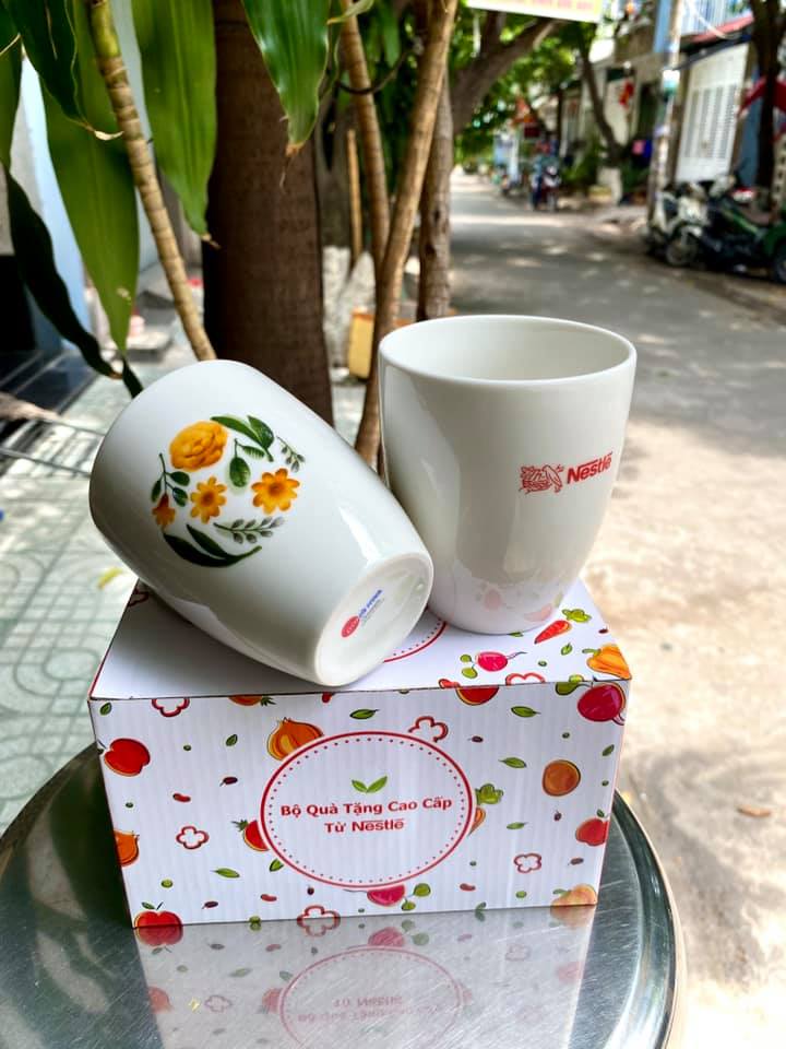 BỘ 2 LY SỨ DONGWHA 280ml - QUÀ TẶNG Nestle