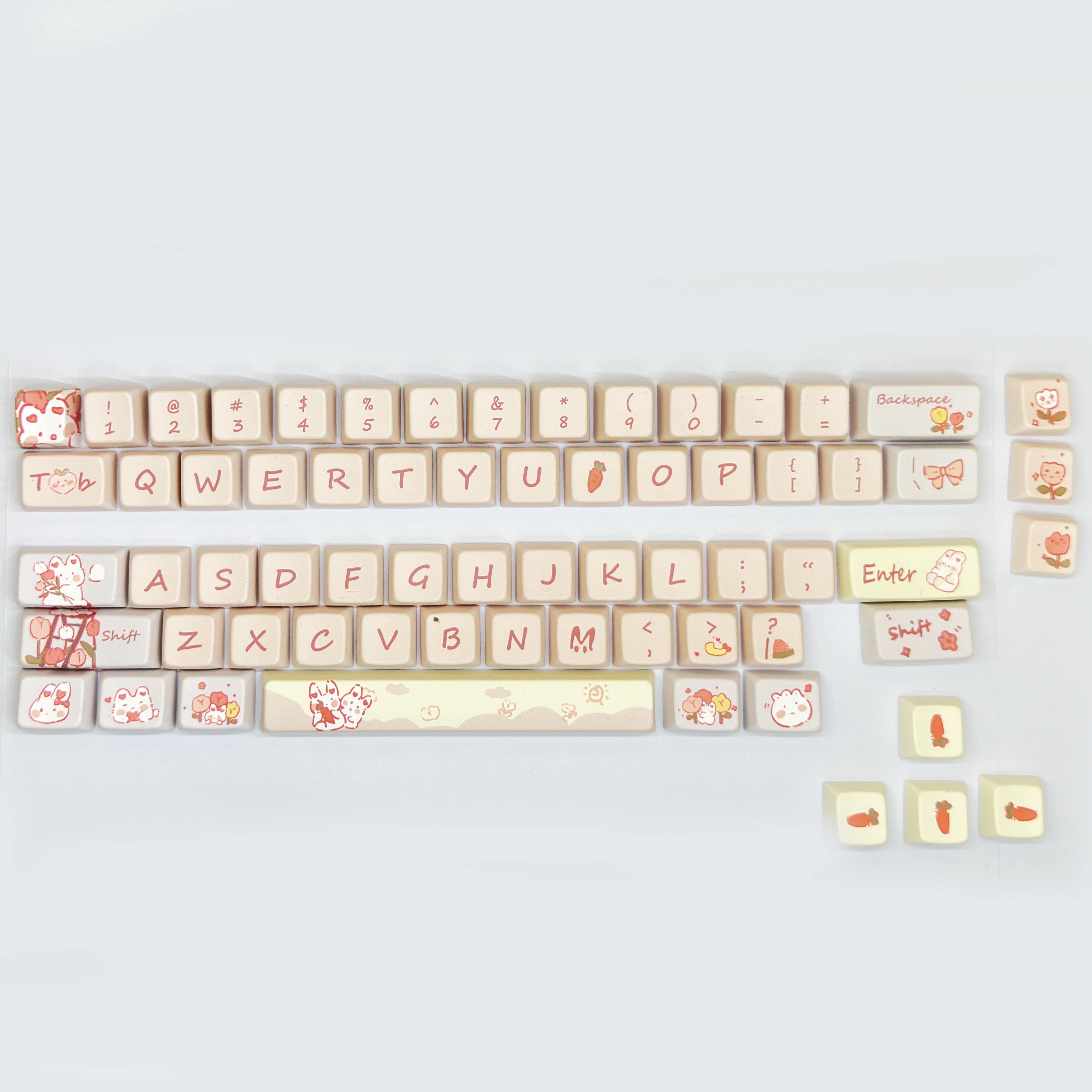 Bộ nút bàn phím cơ | Keycap MDA LMK67 - Meow meow | PBT Dyesub