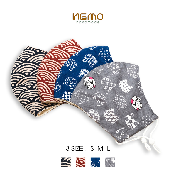 Khẩu trang vải 3 lớp chống nắng, chống bụi, vải mềm mịn cực mát, họa tiết mèo, cầu vòng - Nemo Handmade KTNB