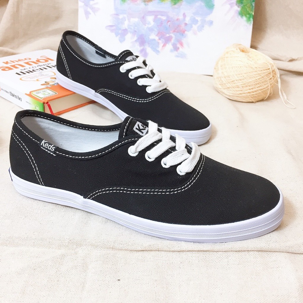 [HCM]Giày Vải Canvas Nữ Keds Ch Đen