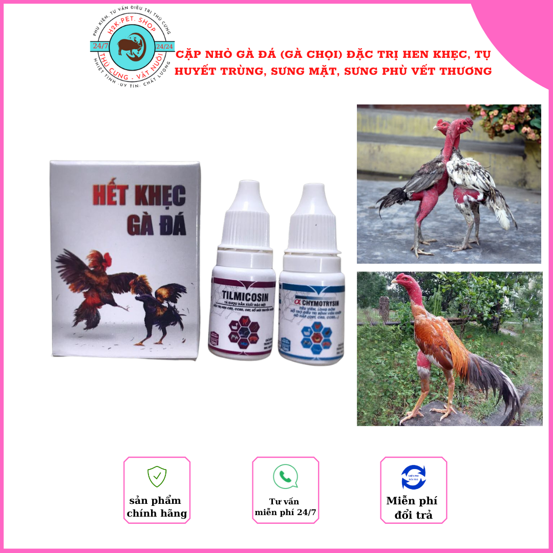 Cặp Nhỏ Đặc Trị Hen Khẹc, Khò Khè, Sưng Mặt Gà Đá, Tăng Lực, Hồi Sức Cho Gà Đá Khẹc Gà Đá