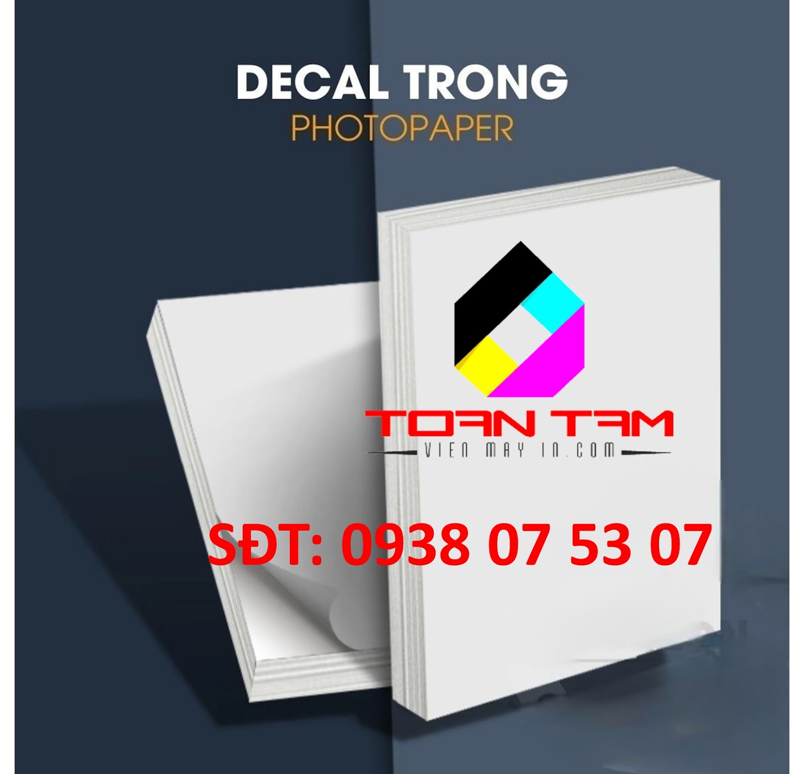Decal Trong Khổ A4 1 Xấp 50 Tờ