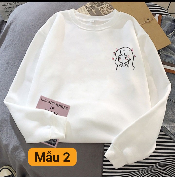 Các mẫu áo nỉ hình cute chất nỉ da cá , dày
