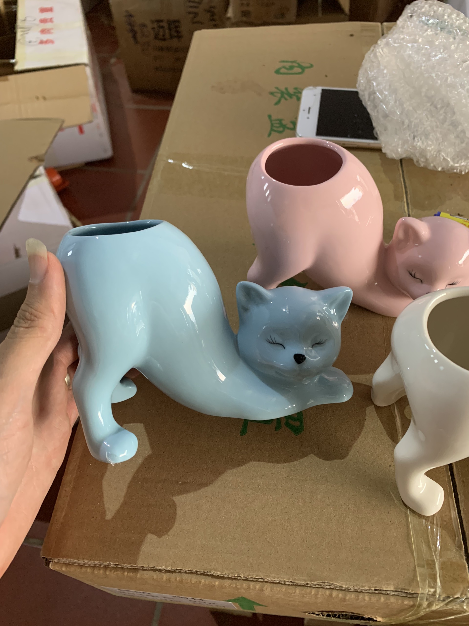 Chậu gốm sứ hình mèo dễ thương