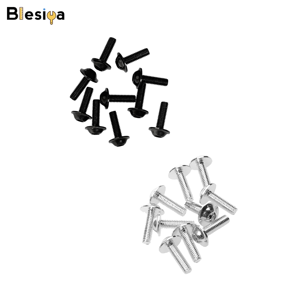 Blesiya Bộ 20 Ốc Vít Bu Lông Biển Số Xe Màu Đen + Bạc