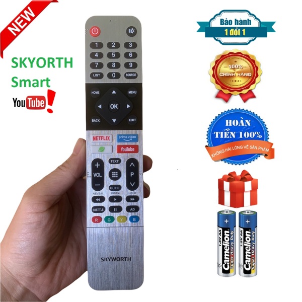 Bảng giá Điều khiển tivi Skyworth Smart LED LCD Hàng chính hãng [ BH đổi mới, Tặng kèm pin ] remote tivi Skyworth không hỗ trợ giọng nói 32TB7000 FHD