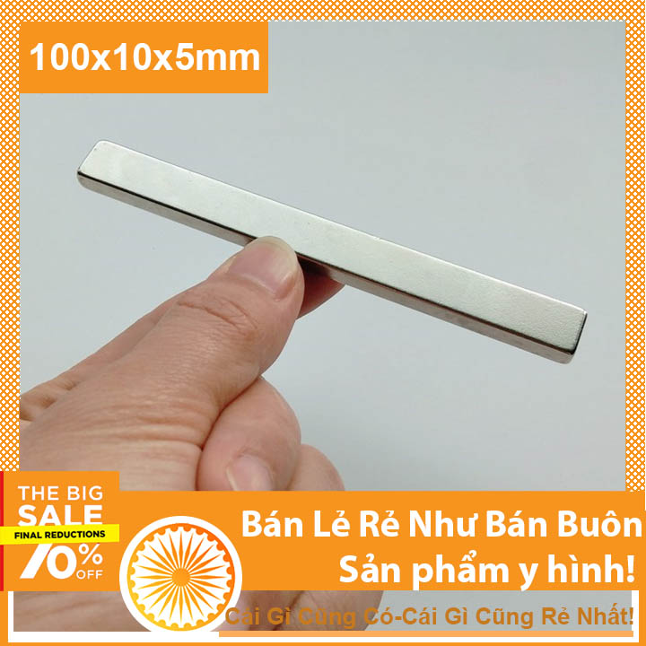 Nam châm đất hiếm 100x10x5mm
