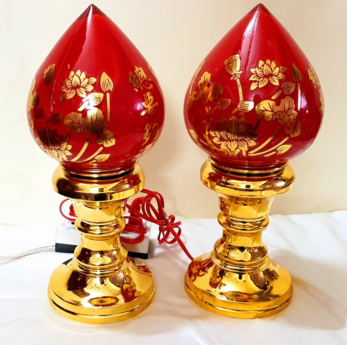 Đèn thờ trái đào cao 16, 18, 25, 30 cm