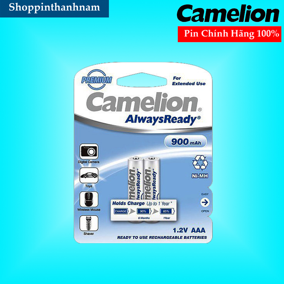 Pin sạc camelion 900mah đũa aaa vỉ 2 viên dung lượng cao