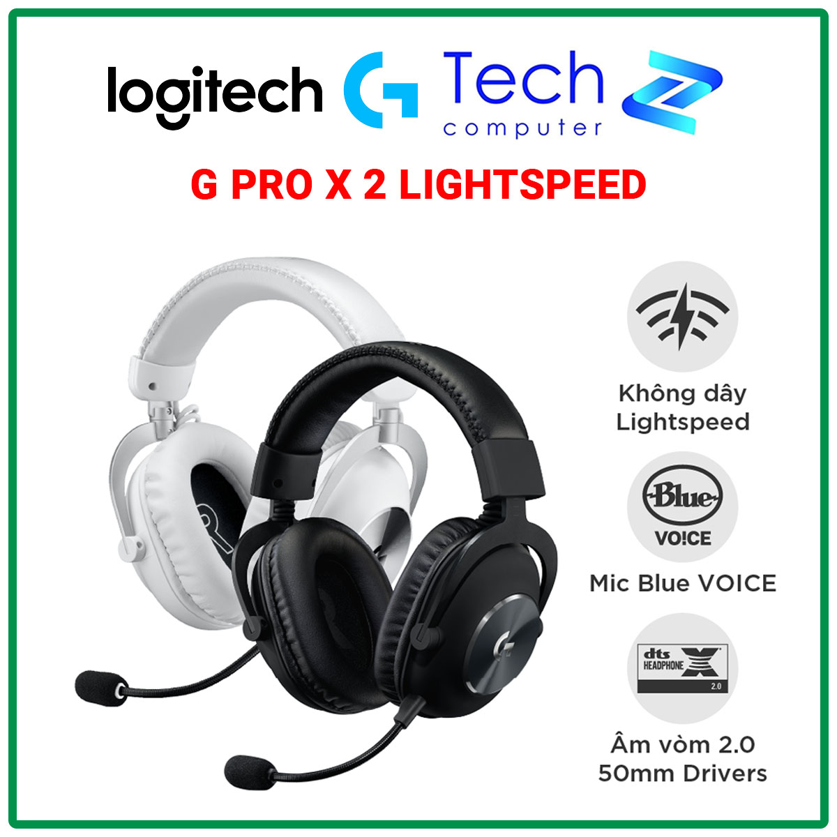 Tai nghe Logitech G Pro X 2 LightSpeed Wireless ( White / Black)