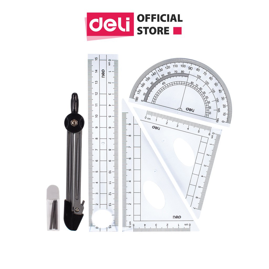 Bộ 6 món thước kẻ, comba - Deli E9609