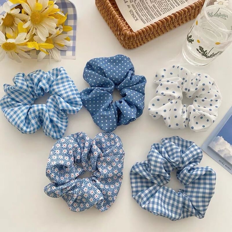 Cột tóc Vải Scrunchies ngẫu nhiên
