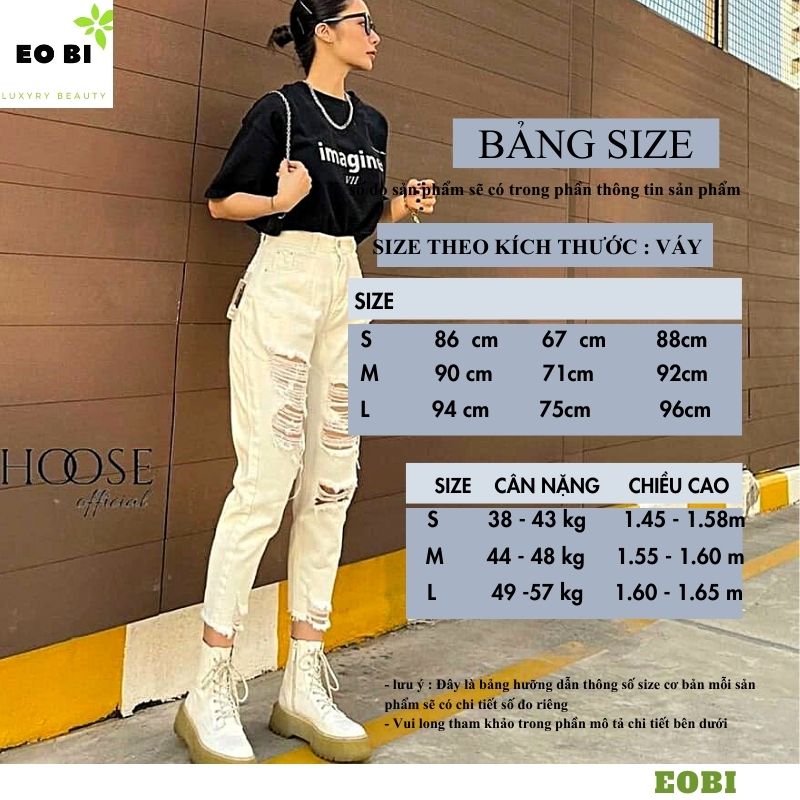 Quần jean nữ lưng cao , bò nữ rách nhiều 2 mầu ,quần bagy bò ống côn , quần jeans khỏe khoắn cá tính mặc tôn dáng trẻ chung năng động -EOBI