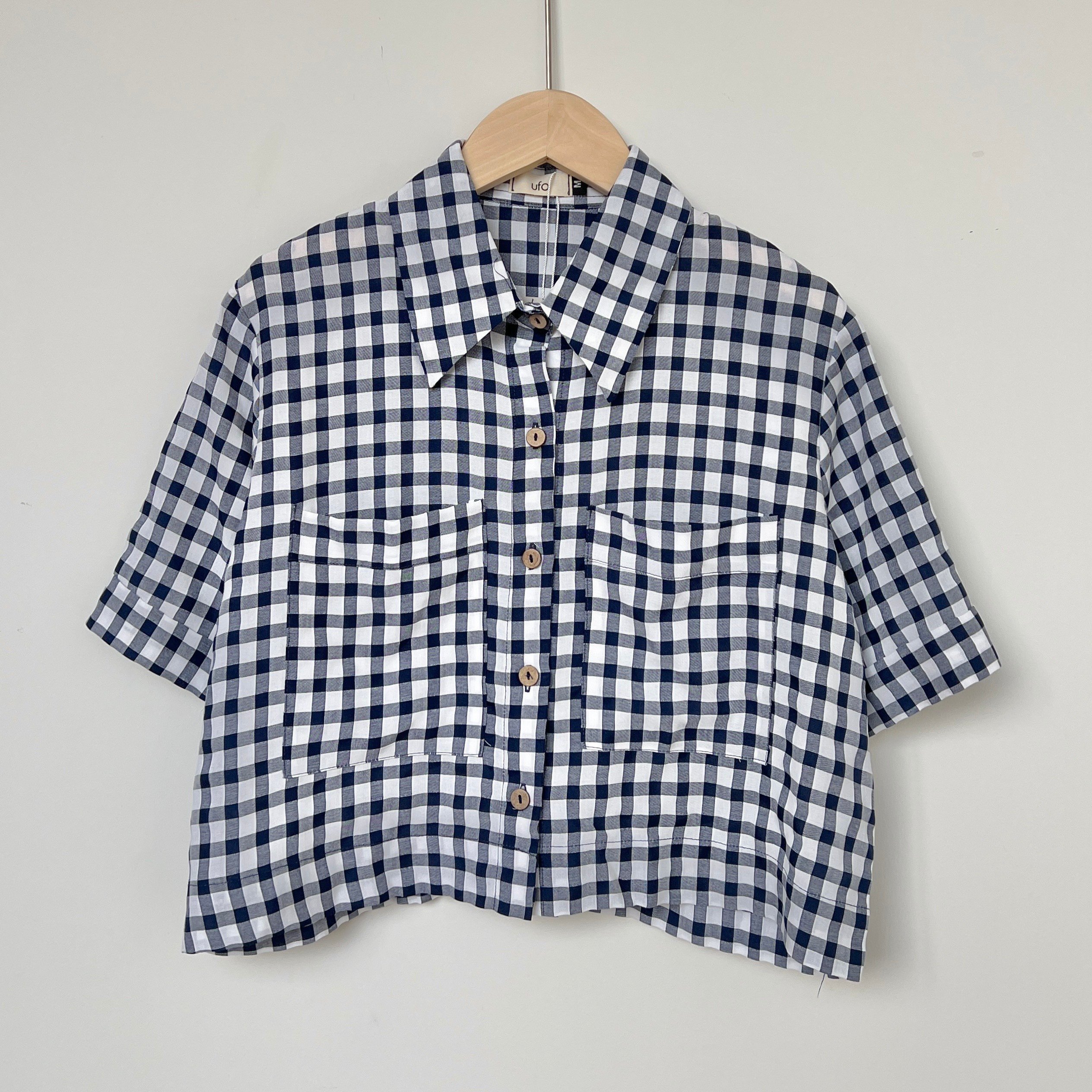 [Nhập LAZLOOK99 GIẢM 100K/500K] Áo sơ mi dáng lửng vải đũi sần - Pocket Shirt - ufo.thebasic