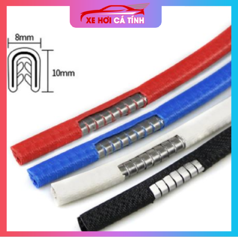 8m Cuộn nẹp viền cao su chữ U lõi thép chống xước ,va đập viền cửa ô tô - U lõi thép