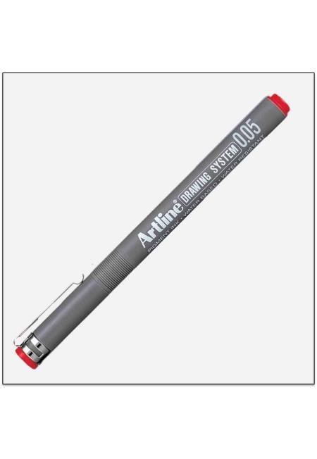 Bút vẽ kỹ thuật artline 0.05 màu đỏ ek-2305r