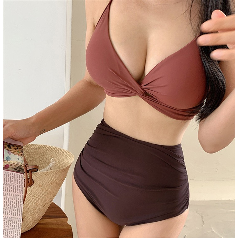 Bikini xoắn phối màu dễ thương