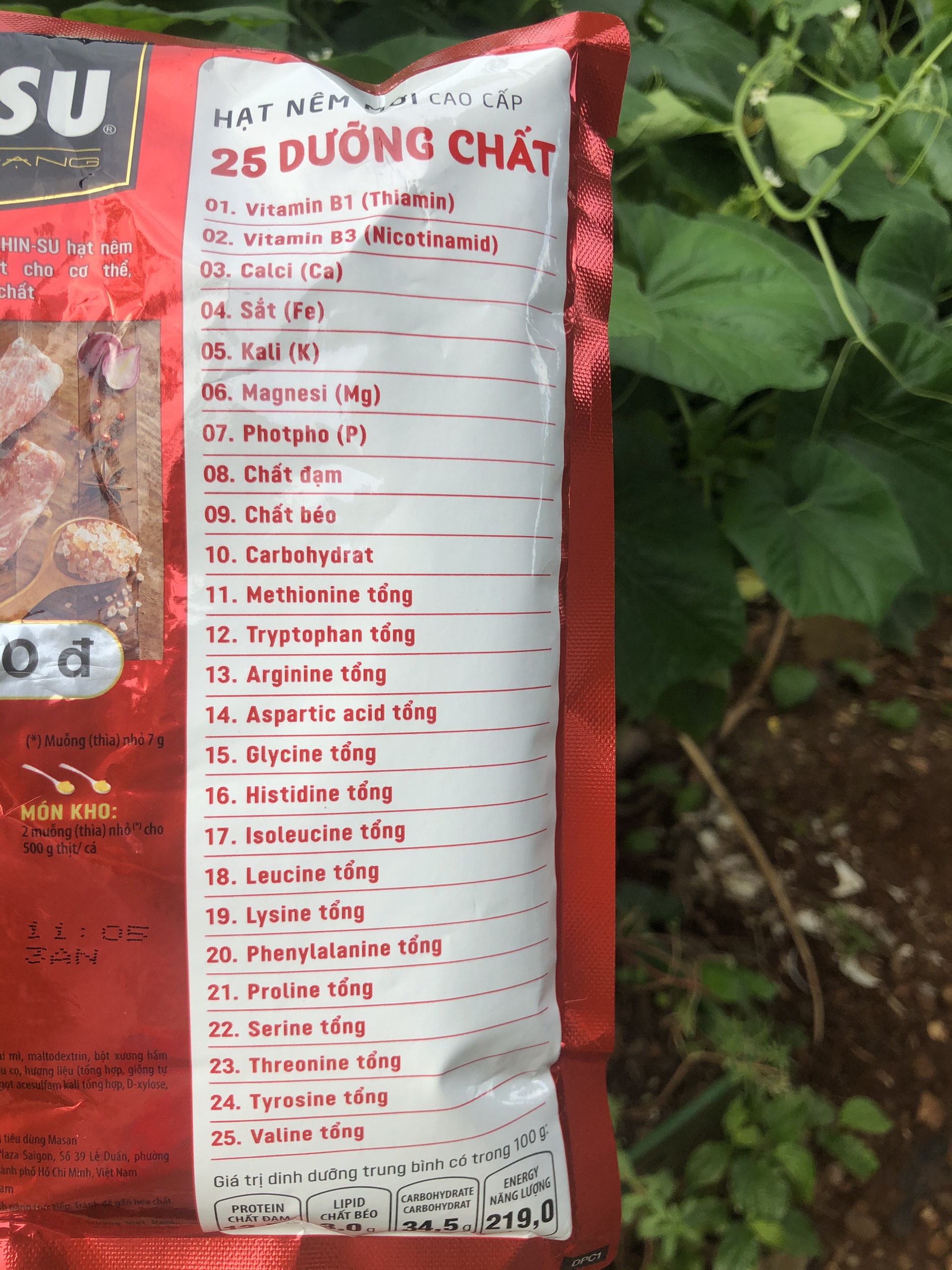 HẠT NÊM CHINSU 25 DƯỠNG CHẤT ( GÓI 400GR ). DATE 07.2022