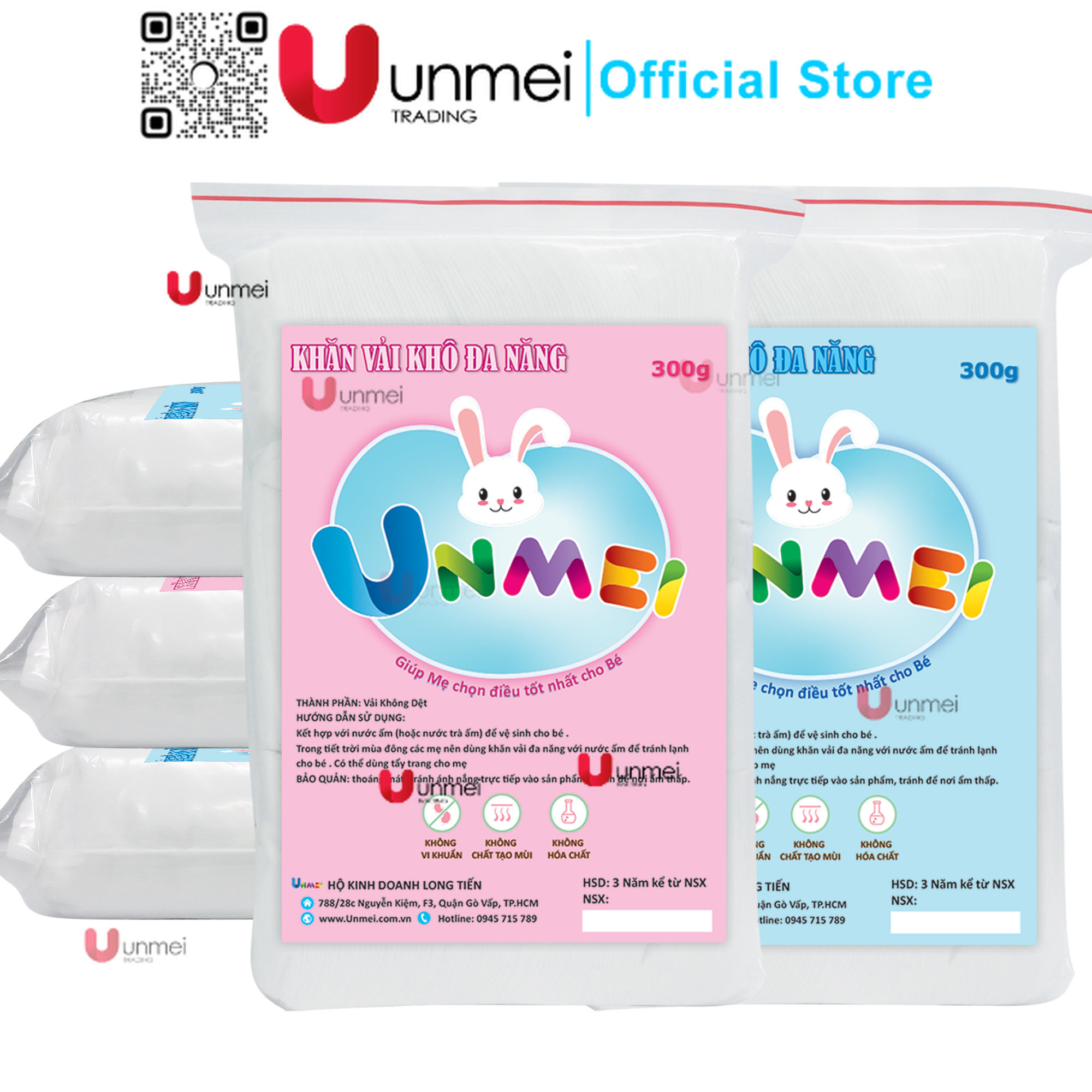 [Combo 5 Gói] Khăn Vải Khô Đa Năng Unmei 300g