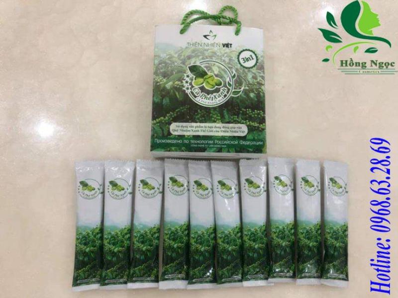 Cà phê xanh hỗ trợ giảm cân - kháng mỡ - thanh lọc cơ thể Thiên Nhiên Việt (hộp 10 gói) nhập khẩu