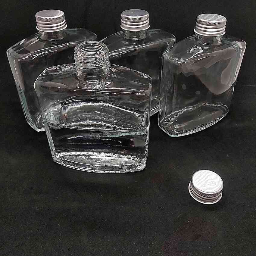 glass bottle 250ML – Flat Square design - 2 bottles