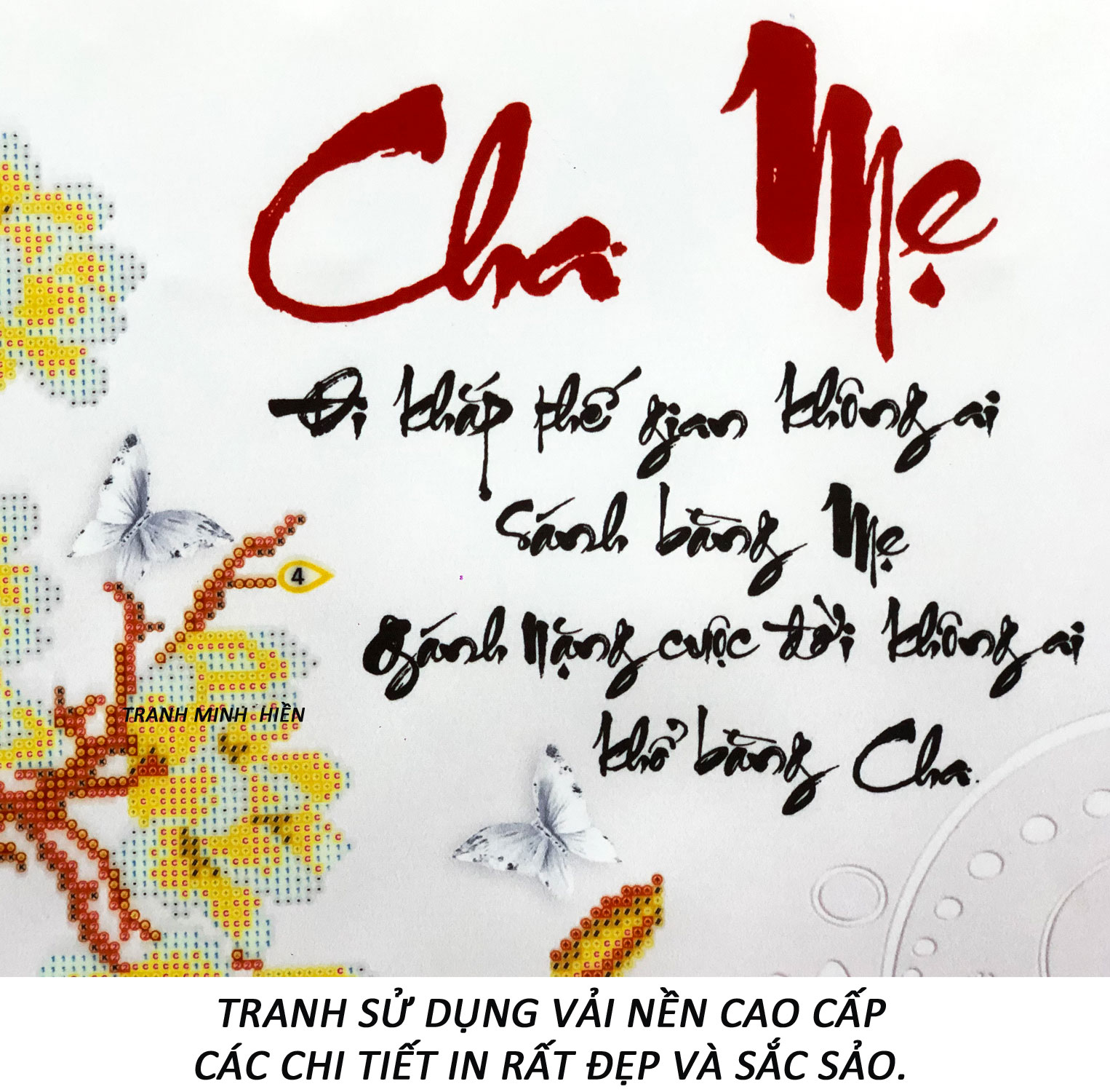 Tranh Đính Đá Tự Làm - Cha Mẹ Là Niềm Tin Bất Diệt 68 (Kèm Quà Tặng) - Tranh Minh Hiền (TỰ ĐÍNH ĐÁ)
