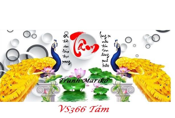 Tranh đính đá Tâm kích thước nhỏ ✅105×50 cm -️ VS366 Tranh Mariko