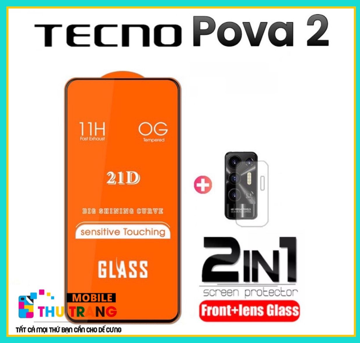 Kính Cường Lực Tecno Pova 2 Full Màn Hình full keo thế hệ mới , cường lực camera Nano dành cho Tecno Pova 2