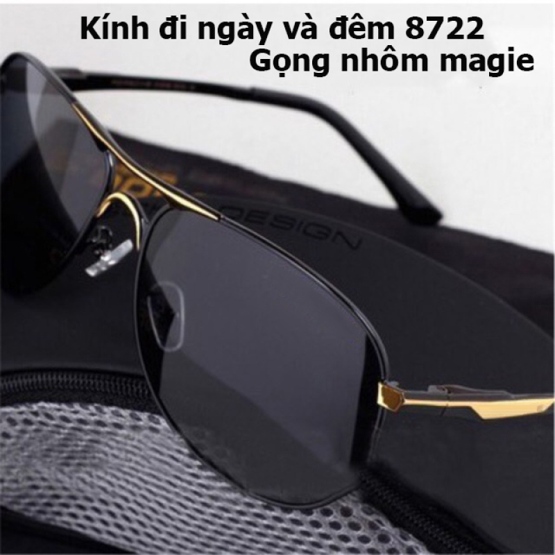 Mua Kính đi ngày và đêm tròng phân cực polarized gọng nhôm magie viền vàng