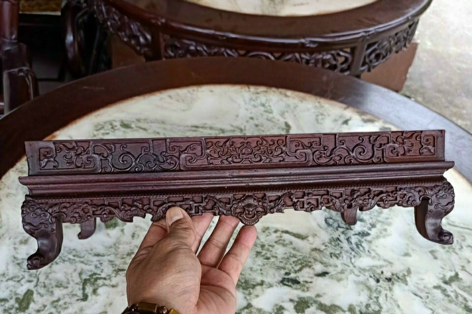 Khay trà hân quỳ gỗ gụ