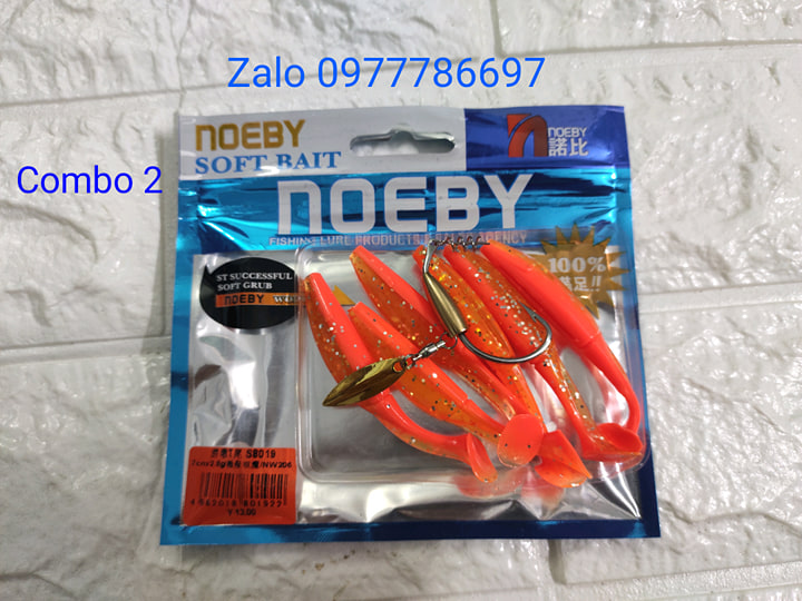 mồi mềm noeby S8019 kèm lưỡi móc mồi Ar15
