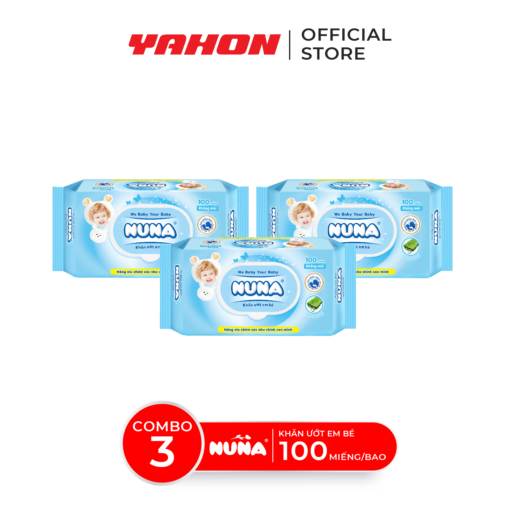 Khăn Ướt Em Bé NUNA Không Mùi 100 Miếng/Bao