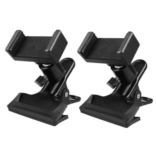Guitar Bass Ukulele Headstock Cell Phone Holder for Most Brands and Models Cell Phone Clamp Clip Mount 2 PCS