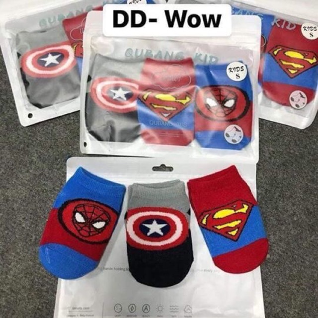 Combo 3 đôi tất hình siêu nhân cho bé