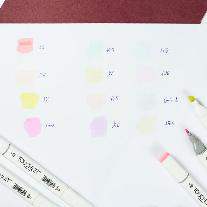 Bộ bút màu Marker Touchliit 6 - set 12 màu pastel