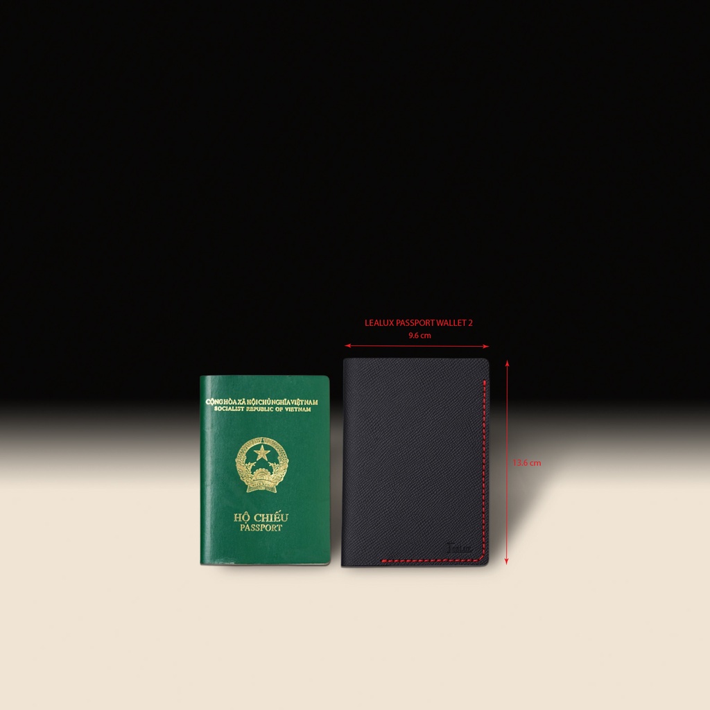 Ví DA Đựng Hộ Chiếu Da Epsom Handmade LEALUX Passport Wallet