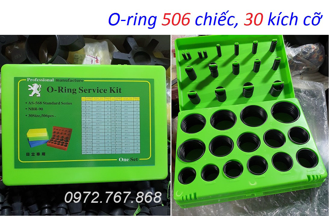 Hộp Oring NBR 506 chiếc, 30 kích cỡ