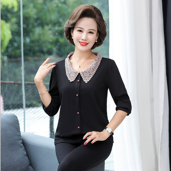 Áo Sơ Mi Nữ Áo Sơ Mi Trung Niên Cao Cấp