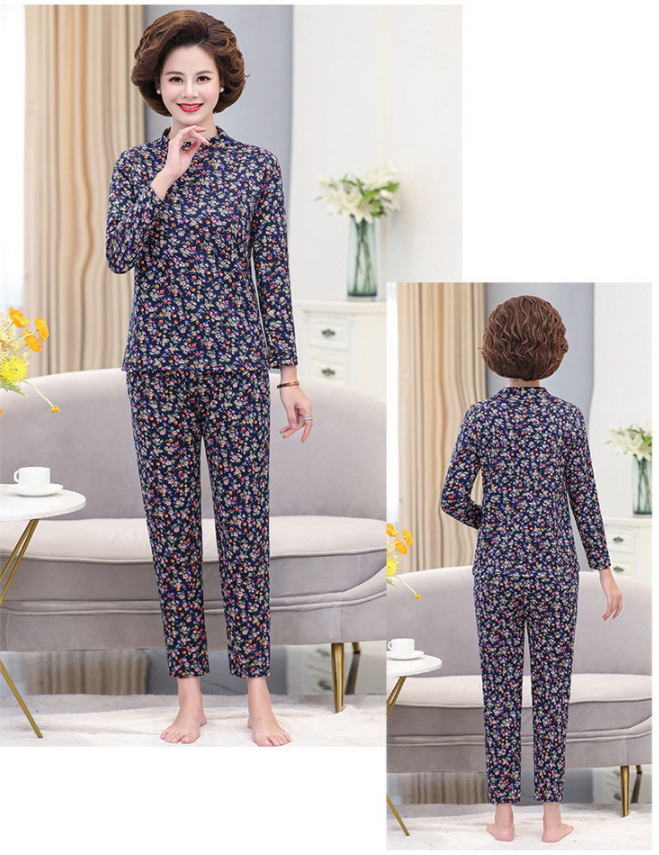 Đồ bộ nỉ cổ 3 phân thu đông nữ trung niên